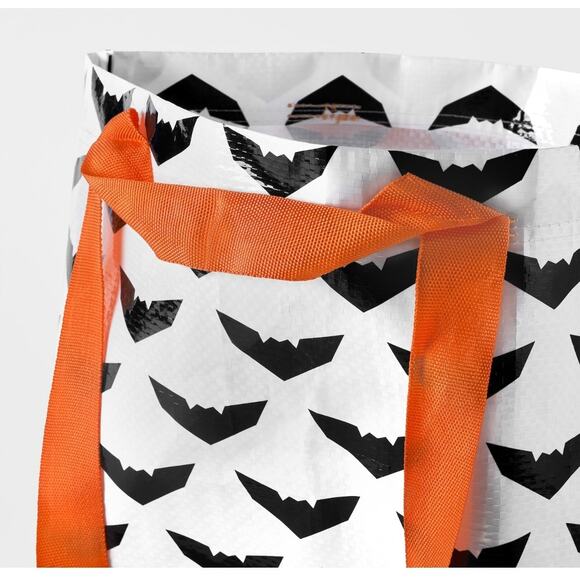 IKEA - KUSTFYR Set of Two Fall Autumn Halloween Orange Bat Shopping Tote Bags - Picture 3 of 10